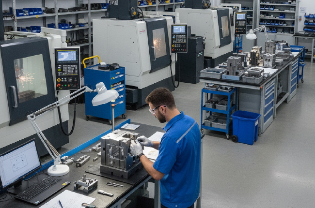 What is a tool room and its function in manufacturing?